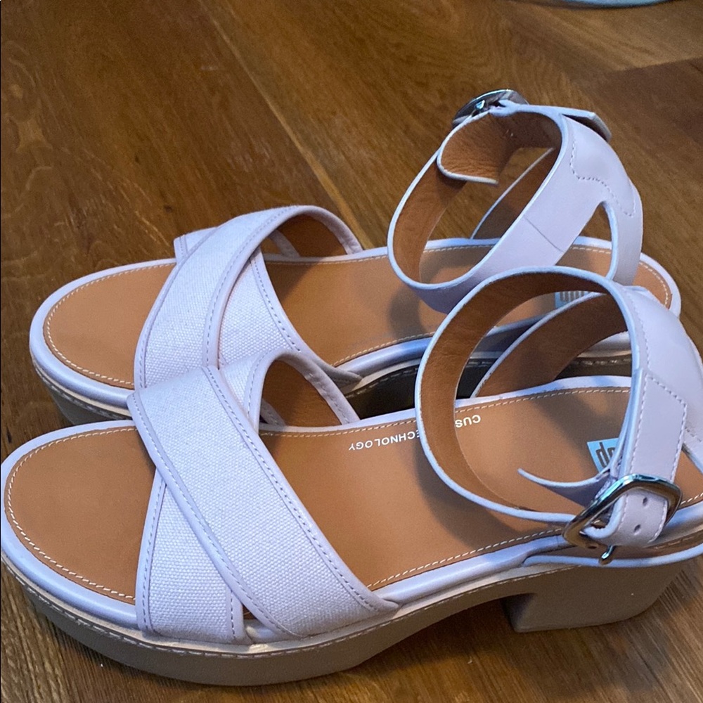 Guess White Platform Sandals